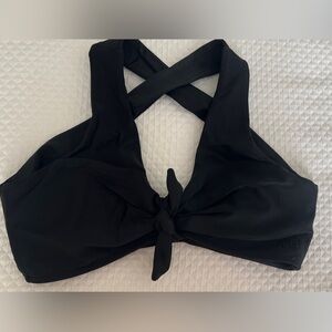 Albion Fit top knot cross back black bikini top XS